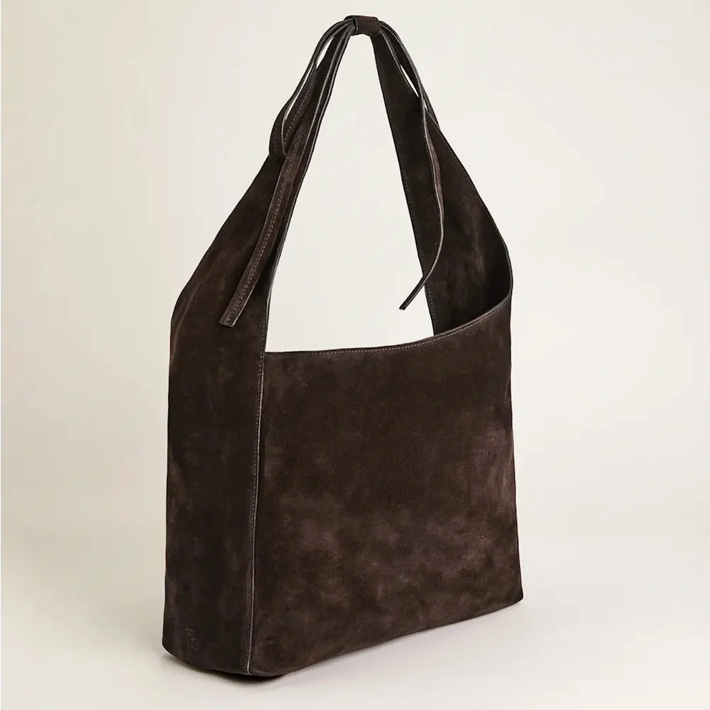 Reformation Medium Brown Suede Vittoria Tote Bag - Picture 5 of 6